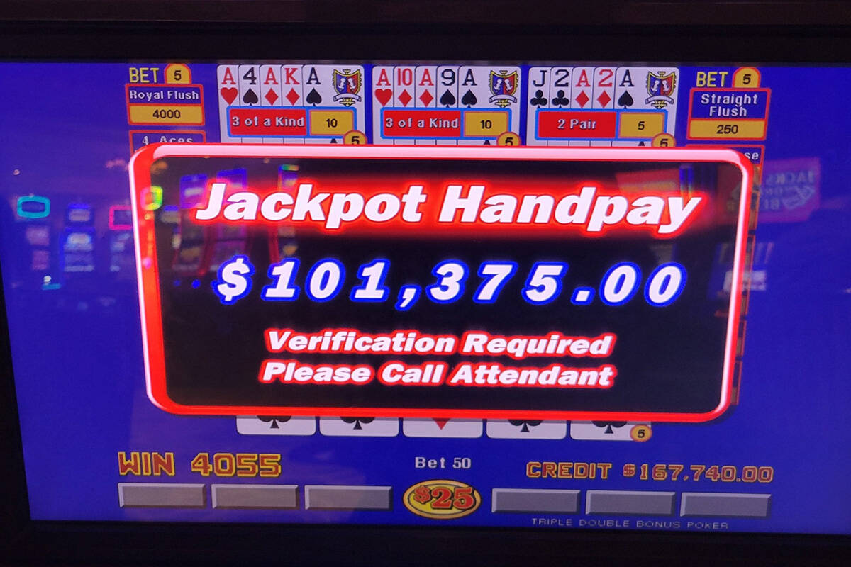 A video poker player won a $101,375 jackpot on Friday, March 17, 2023, at Caesars Palace on the ...