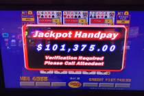 A video poker player won a $101,375 jackpot on Friday, March 17, 2023, at Caesars Palace on the ...