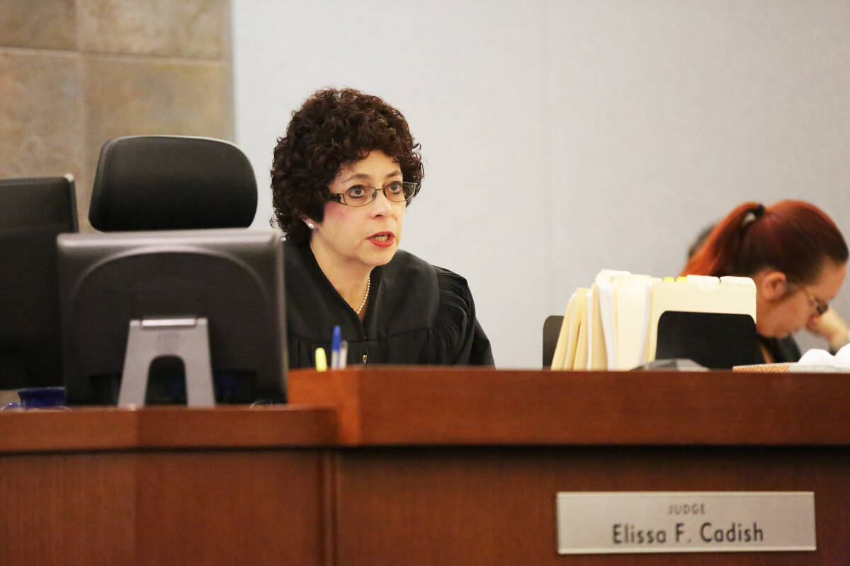 Then-District Judge Elissa Cadish imposes two consecutive life sentences with the possibility o ...