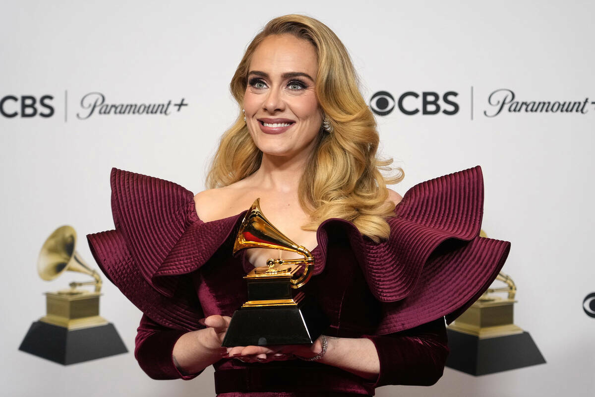 Adele, seen in February 2023 in Los Ángeles. (AP Photo/Jae C. Hong)