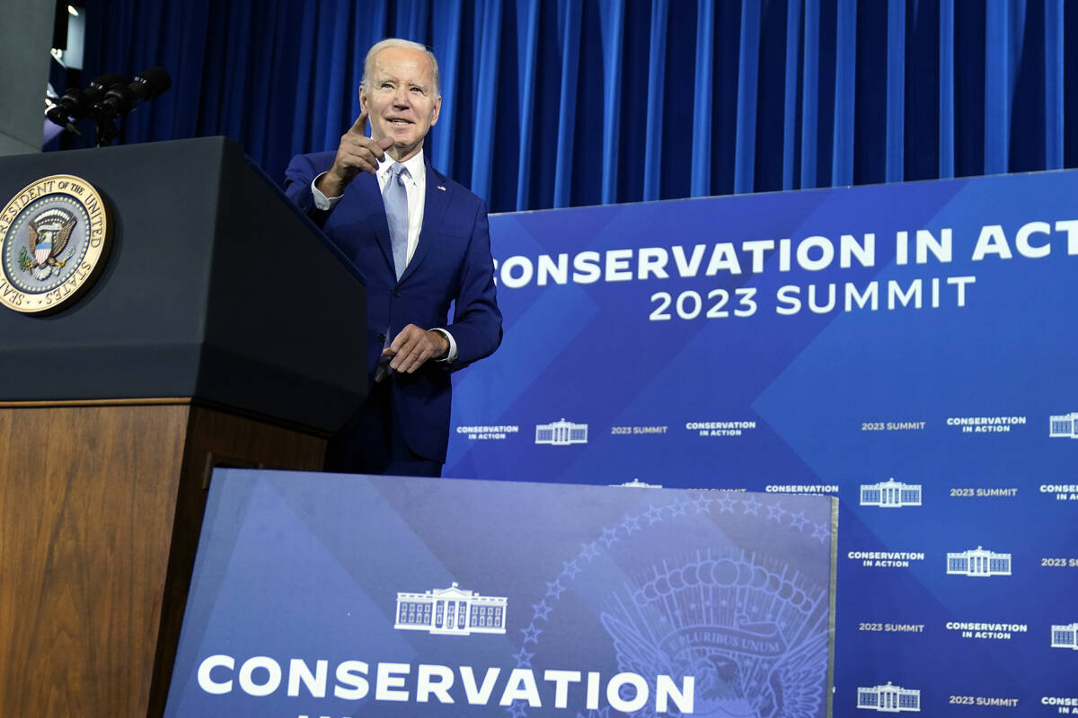 President Joe Biden speaks at the White House Conservation in Action Summit at the Department o ...