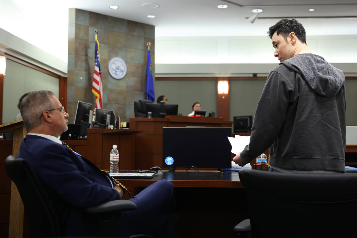Chan Park, right, accused of attacking his mom and killing his mother's 64-year-old boyfriend, ...