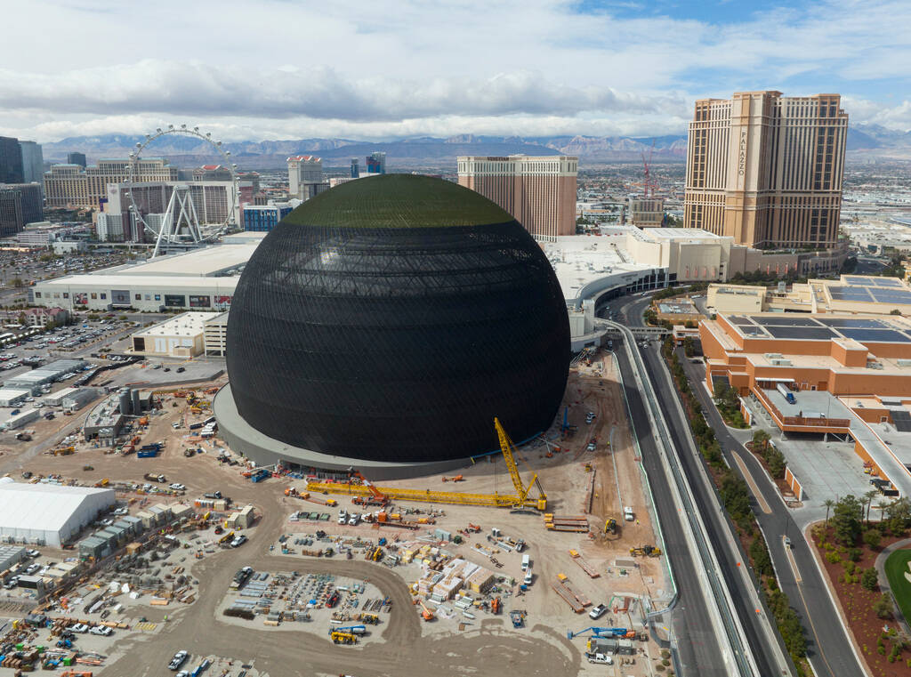 The MSG Sphere at The Venetian is seen on Monday, March 20, 2023, in Las Vegas. (Bizuayehu Tesf ...