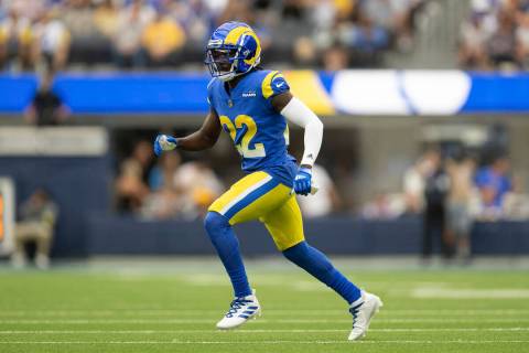 Los Angeles Rams cornerback David Long Jr. (22) runs during an NFL football game against the Ca ...