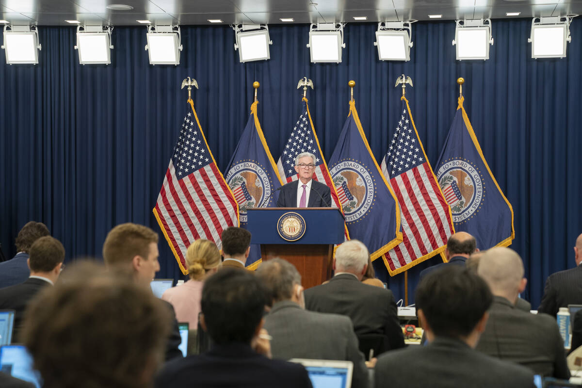 File - Federal Reserve chair Jerome Powell speaks during a news conference, Wednesday, Feb. 1, ...
