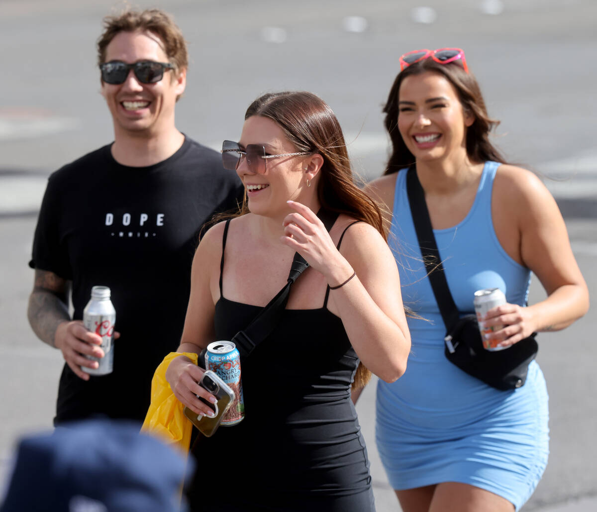 People walk on the Strip at Caesars Palace in Las Vegas Thursday, March 23, 2023. The Las Vegas ...
