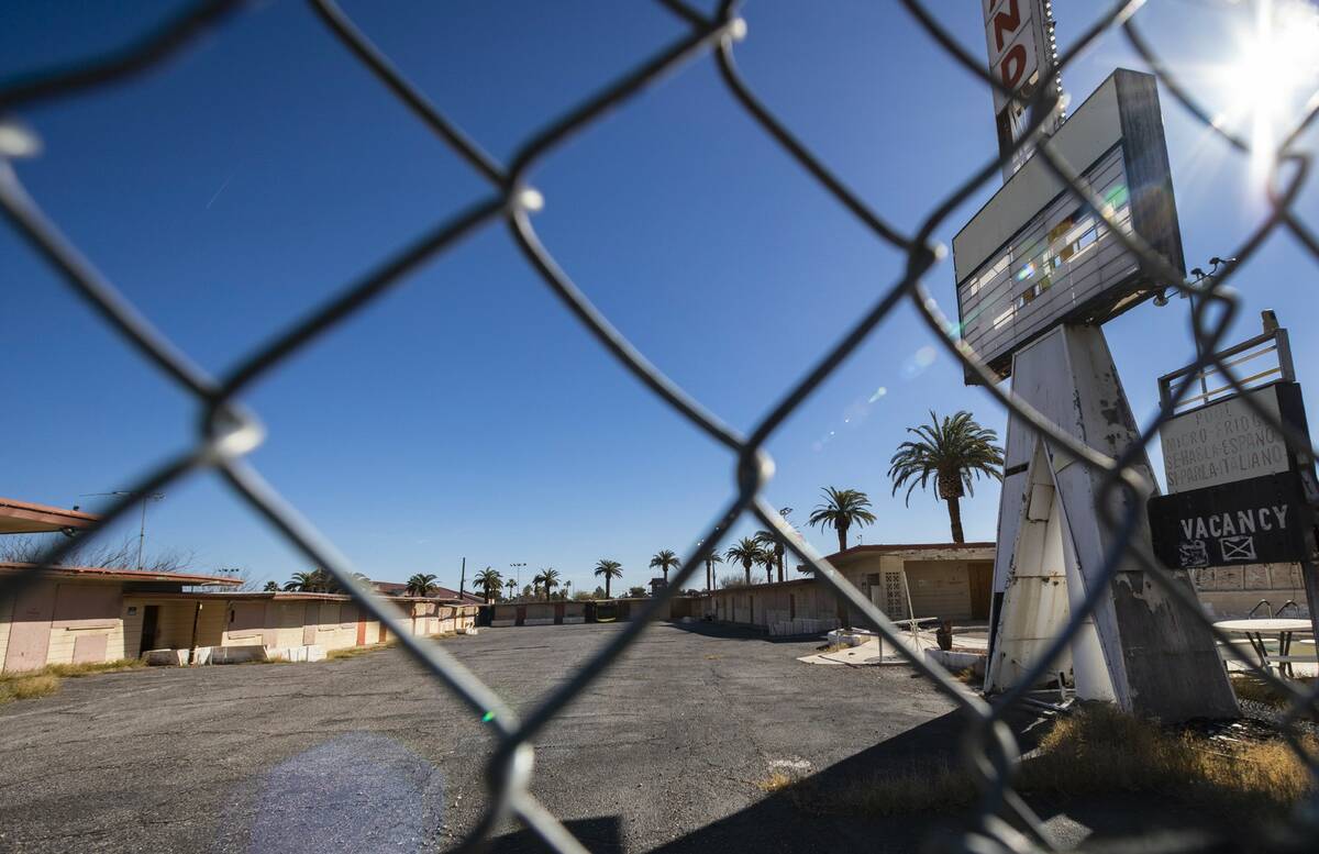 The boarded-up White Sands Motel at 3889 Las Vegas Blvd. on the south Las Vegas Strip is shown ...