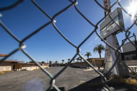 The boarded-up White Sands Motel at 3889 Las Vegas Blvd. on the south Las Vegas Strip is shown ...