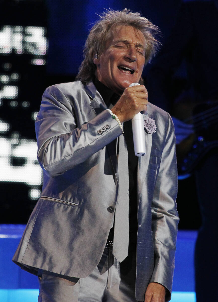 Rod Stewart performs in the Colosseum at Caesars Palace in Las Vegas on Nov. 6, 2013. (Las Vega ...
