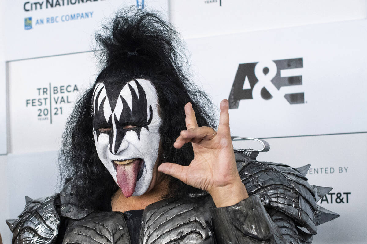 Gene Simmons from the band Kiss attends the premiere of A&E Network's "Biography: KISS ...