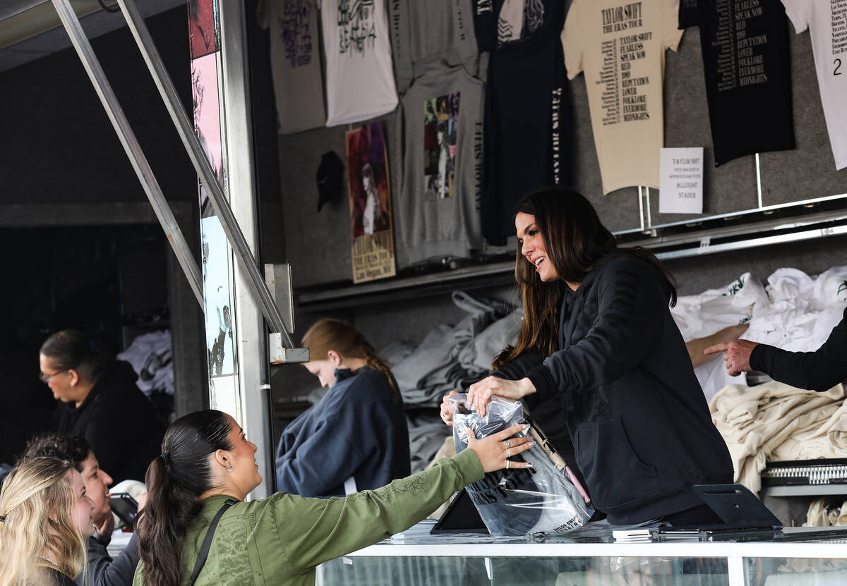 Taylor Swift fans wait hours for merchandise at Allegiant Stadium, Music