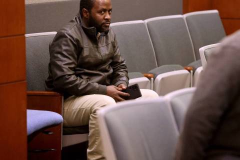 Former Nevada Assemblyman Alexander Assefa waits to appear in court at the Regional Justice Cen ...