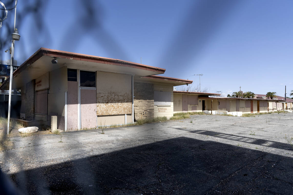 The former White Sands Motel is boarded up on South Las Vegas Boulevard on Friday, March 24, 20 ...