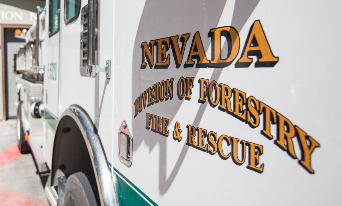 Nevada Division of Forestry fire engine. (Chase Stevens/Las Vegas Review-Journal)