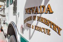 Nevada Division of Forestry fire engine. (Chase Stevens/Las Vegas Review-Journal)