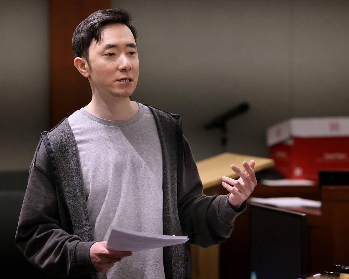 Chan Park makes his closing argument to the jury while representing himself in his murder and k ...