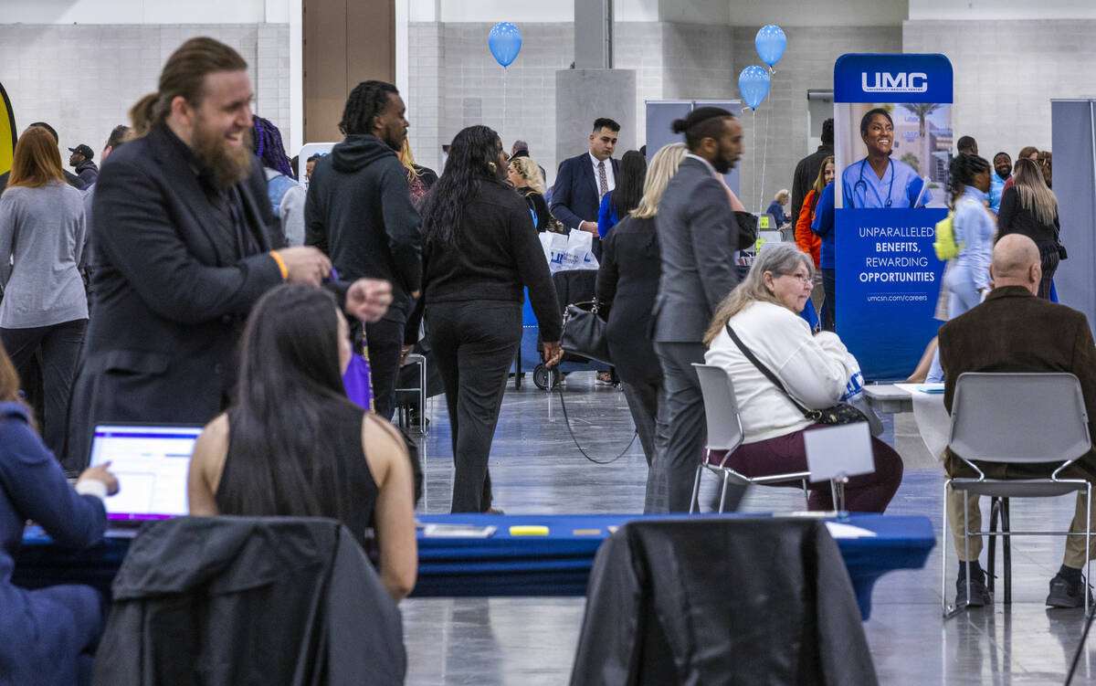 Thousands of job seekers join more than 100 employers at the annual Spring Job Fair in the Las ...