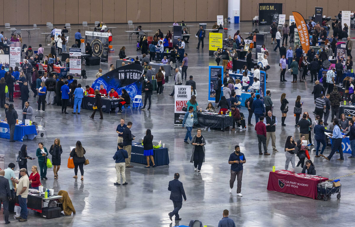 Thousands of job seekers join more than 100 employers at the annual Spring Job Fair in the Las ...