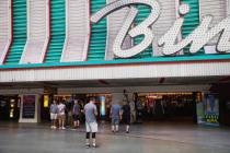 An entrance to Binion’s in Las Vegas on Sunday, July 18, 2021. (Rachel Aston/Las Vegas Review ...