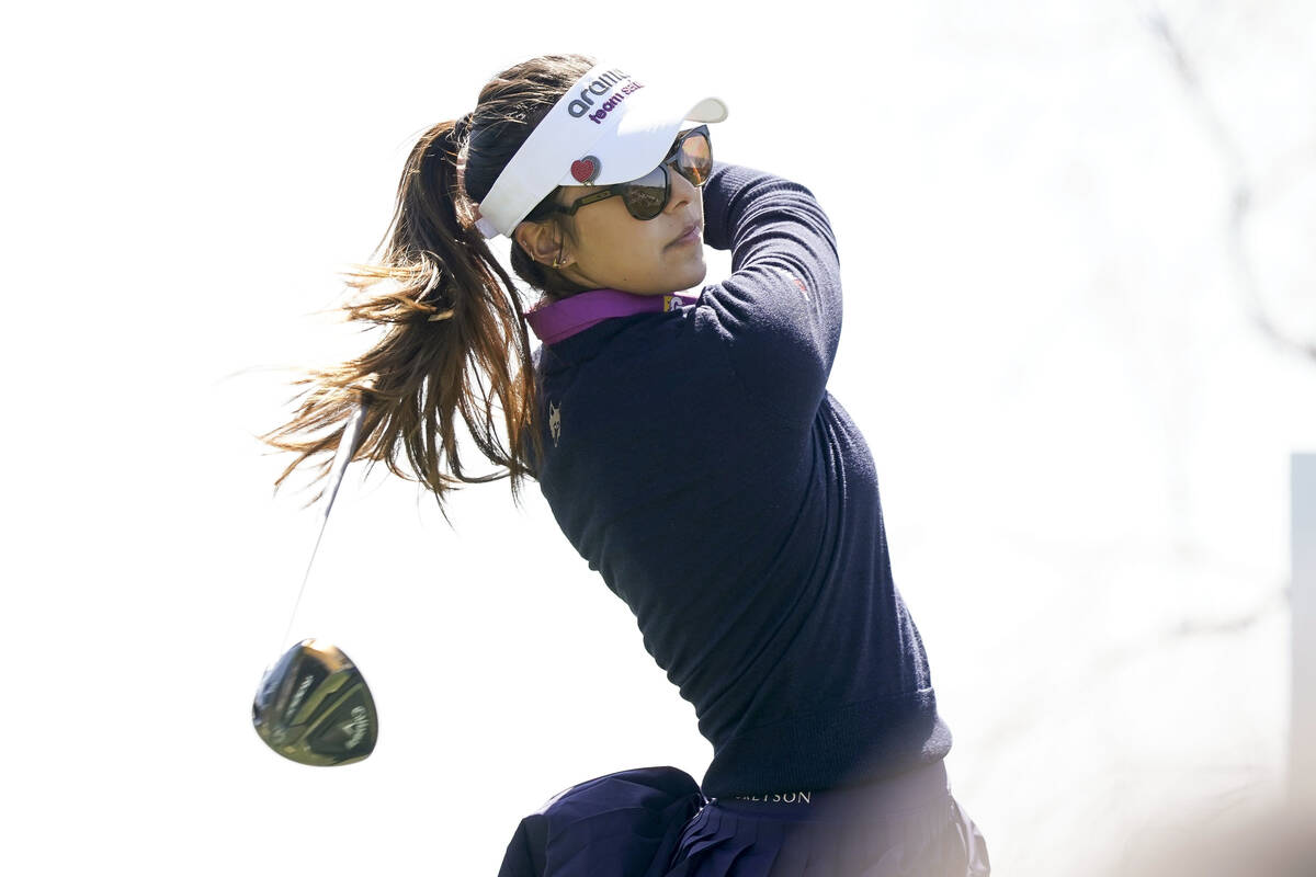 Alison Lee tees off on the first hole during the final round of the Drive On Championship golf ...