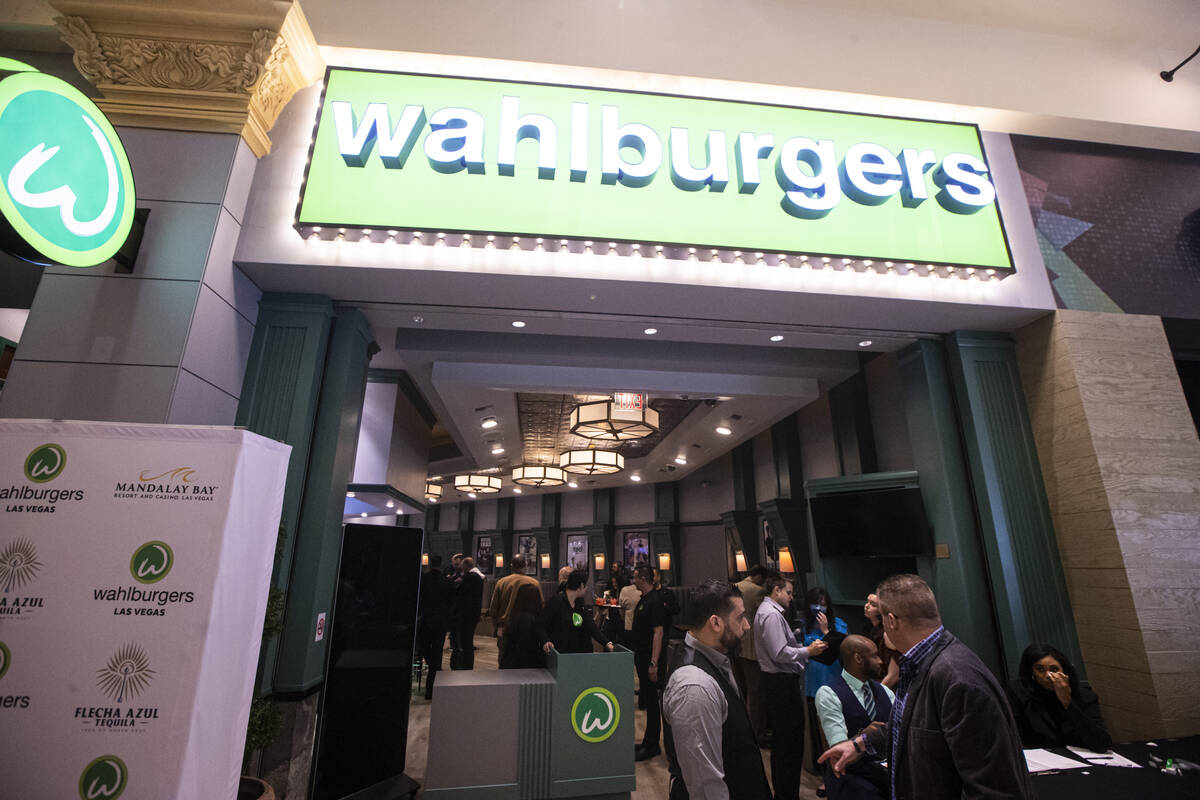 An exterior view of the new Wahlburgers at The Shoppes at Mandalay Place on Monday, March 27, 2 ...