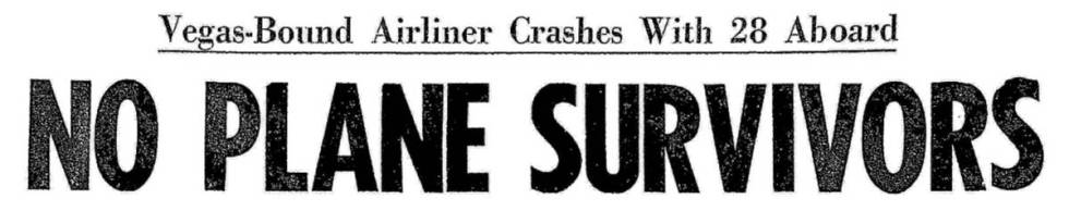 Newspaper headline from the Las Vegas Review-Journal published on Nov. 16, 1964. Though the pap ...