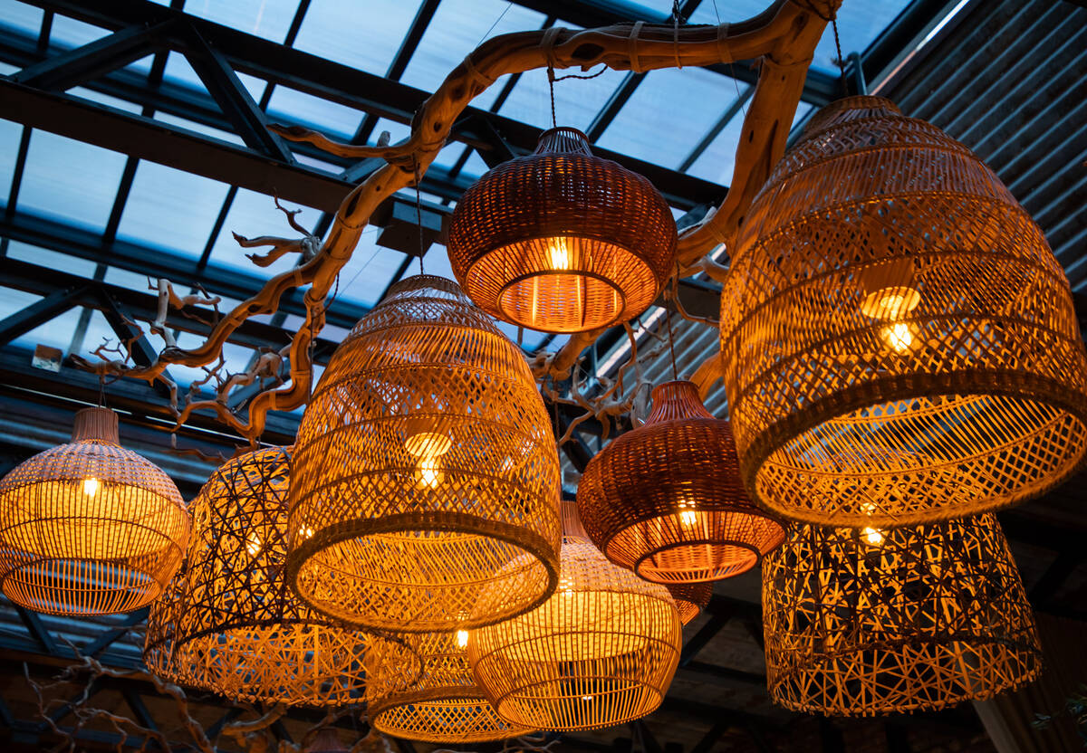 Lanterns hang from ornamental branches inside the new Lotus of Siam restaurant in Red Rock Reso ...