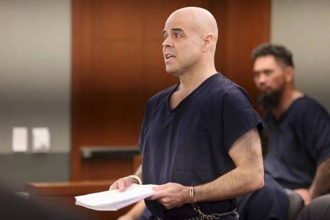 Robert Telles, seen in court March 9, is accused of stabbing Review-Journal investigative repor ...