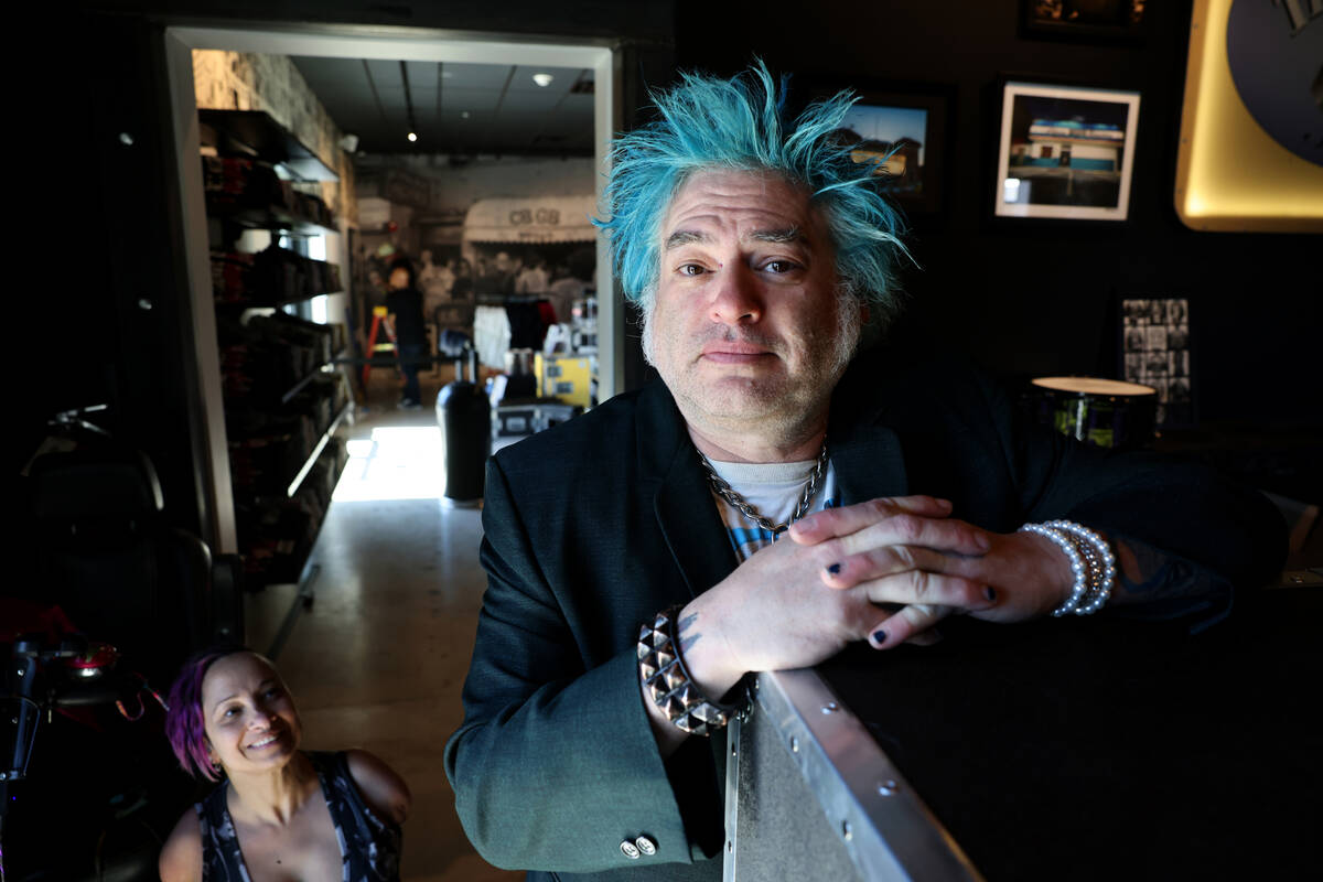 “Fat” Mike Burkett, co-founder of The Punk Rock Museum, shows his new museum in L ...