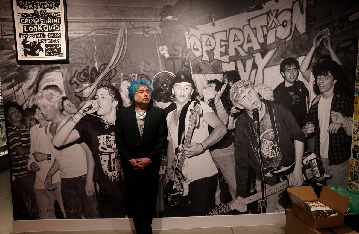 “Fat” Mike Burkett, co-founder of The Punk Rock Museum, shows his new museum in L ...