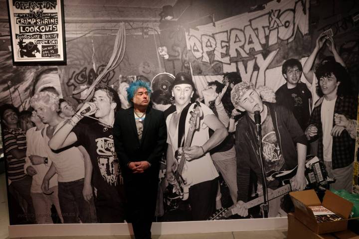 “Fat” Mike Burkett, co-founder of The Punk Rock Museum, shows his new museum in L ...