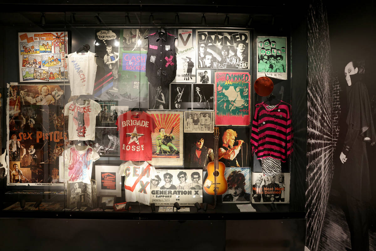 Items on display in The Punk Rock Museum in Las Vegas Friday, March 31, 2023. (K.M. Cannon/Las ...