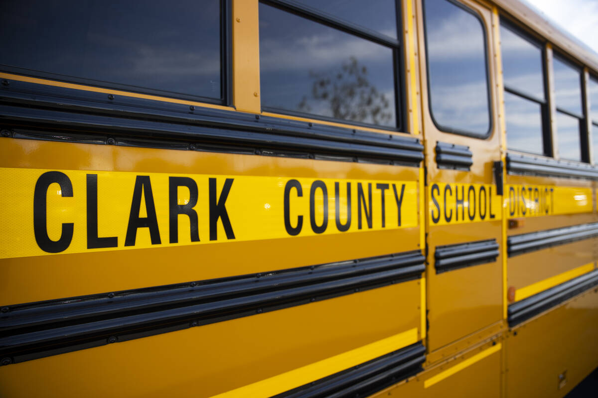 A Clark County School District bus. (Erik Verduzco / Las Vegas Review-Journal)
