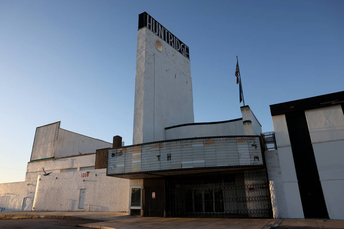 The historic Huntridge Theater in downtown Las Vegas Friday, March 31, 2022. The marquee will b ...