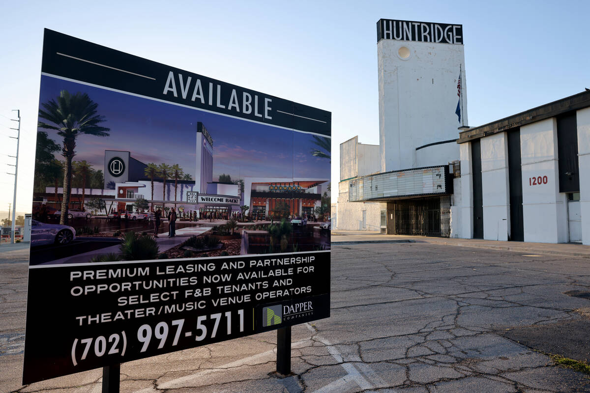 The historic Huntridge Theater in downtown Las Vegas Friday, March 31, 2022. The marquee will b ...