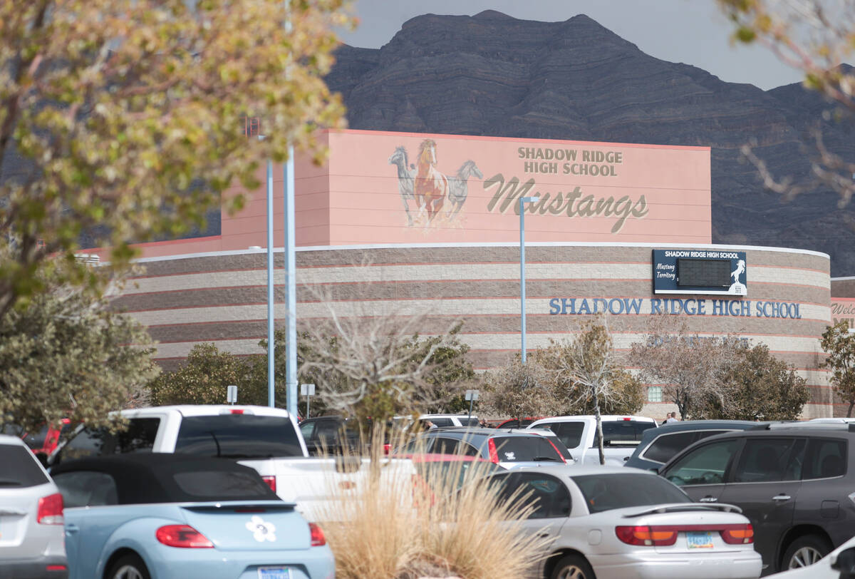 Shadow Ridge High School is pictured as Las Vegas police investigate after a threat by a studen ...