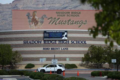 Shadow Ridge High School at 5050 Brent Lane in Las Vegas is seen in a file photo. (Erik Verduzc ...