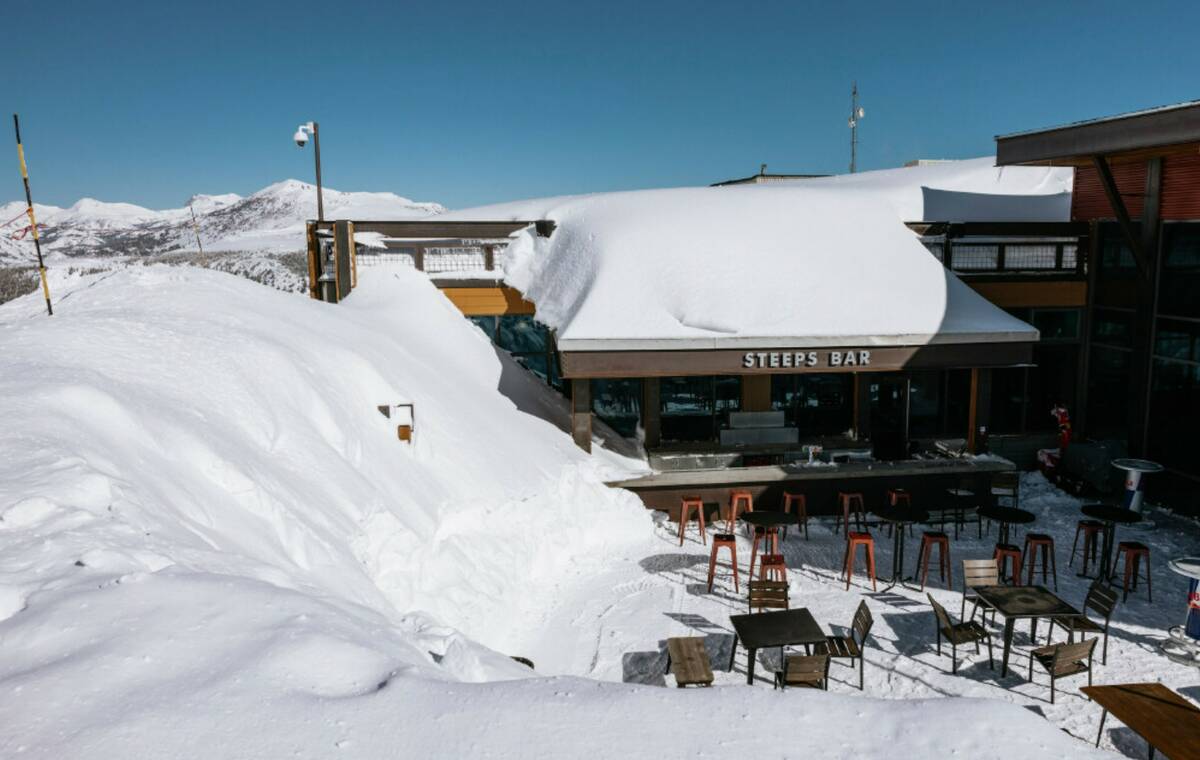 Mammoth Mountain ski resort is covered with snow in Mammoth Lakes, Calif., on March 16, 2023. ( ...