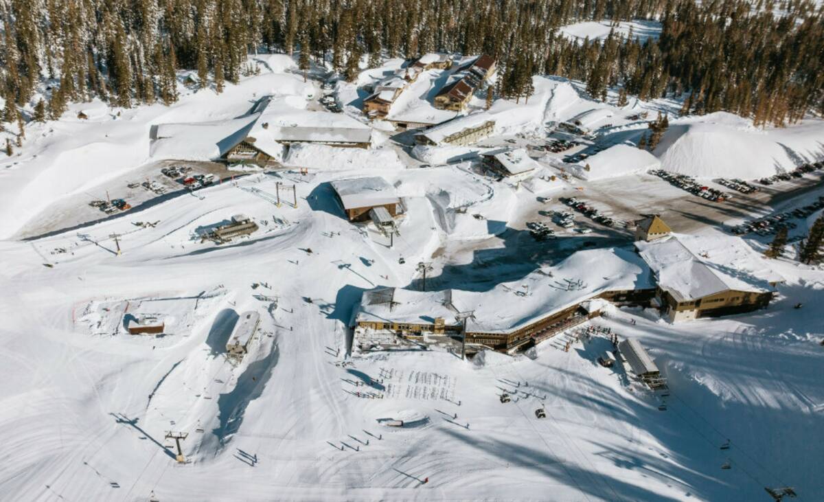Mammoth Mountain ski resort is covered with snow in Mammoth Lakes, Calif., on March 16, 2023. ( ...