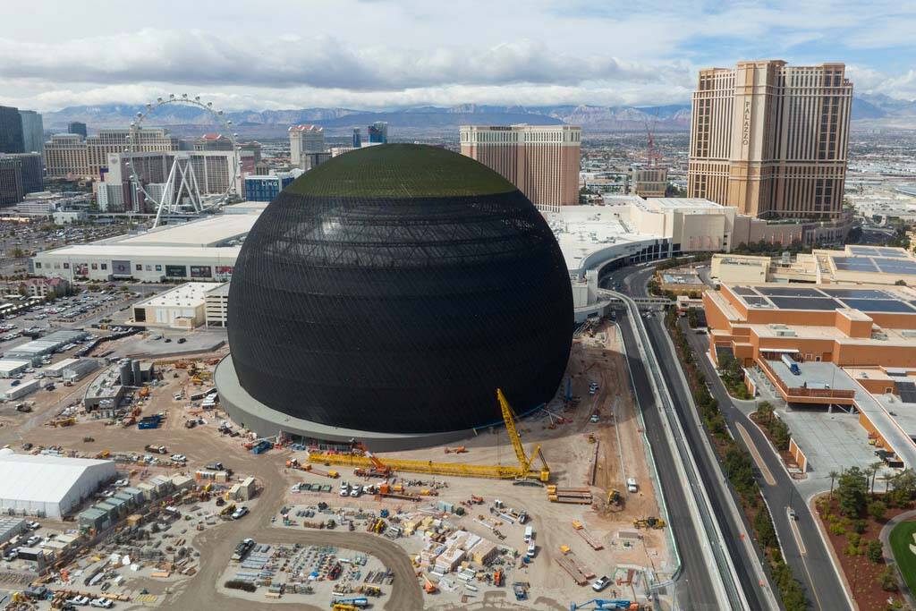 MSG Sphere at The Venetian is seen, on Monday, March 20, 2023, in Las Vegas. (Bizuayehu Tesfaye ...