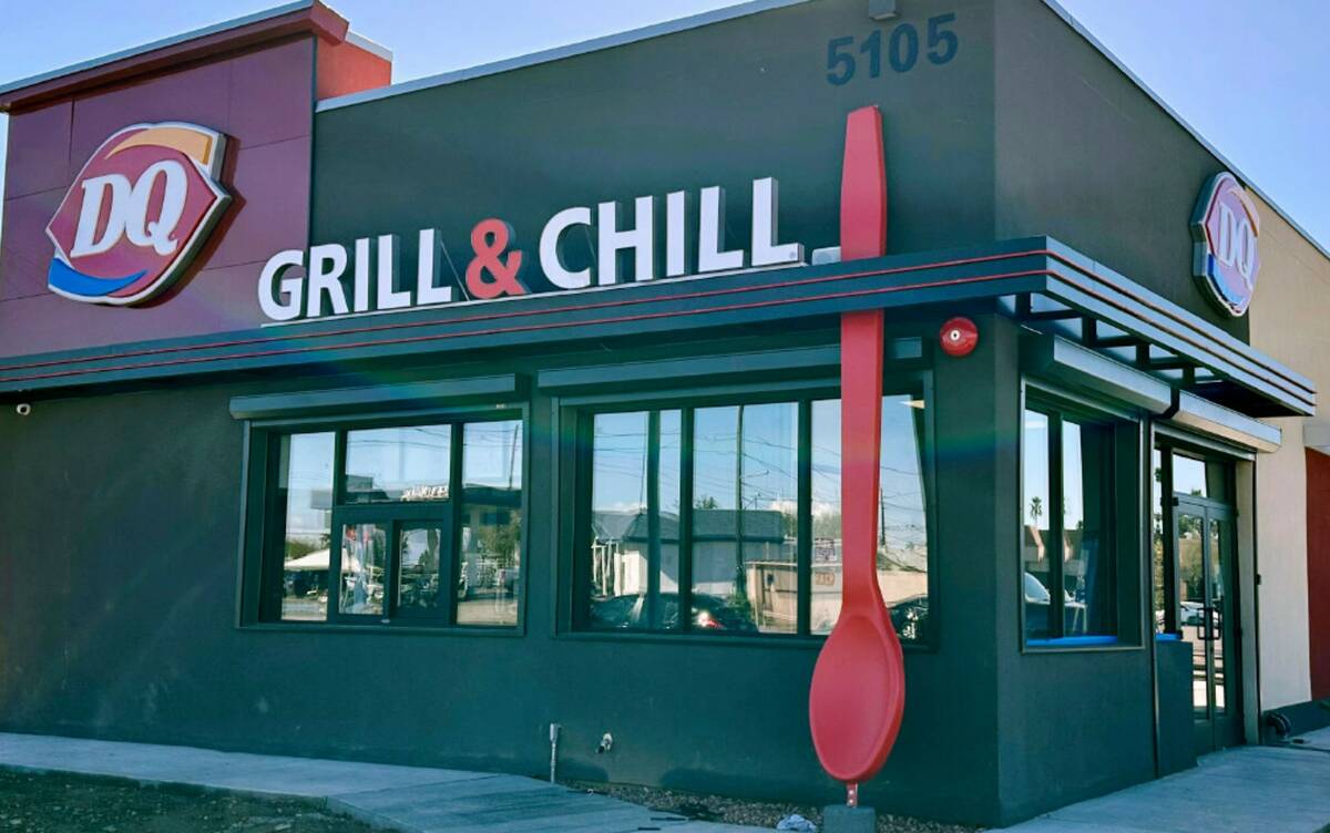 This Dairy Queen in Phoenix has a 15-foot-tall red spoon. (Raman and Puja Kalra via The AP)