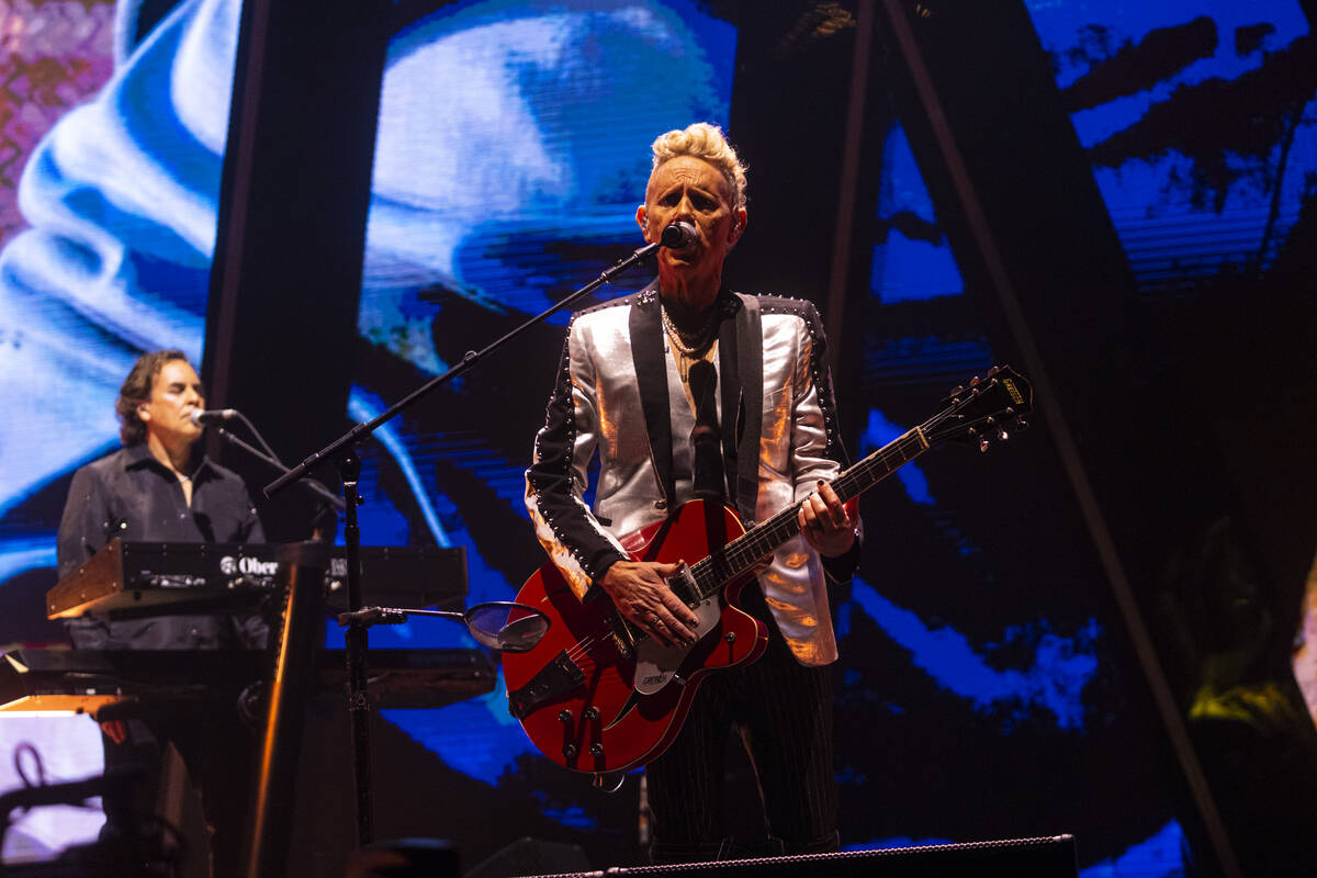 Martin Gore of Depeche Mode performs at T-Mobile Arena on Thursday, March 30, 2023, in Las Vega ...