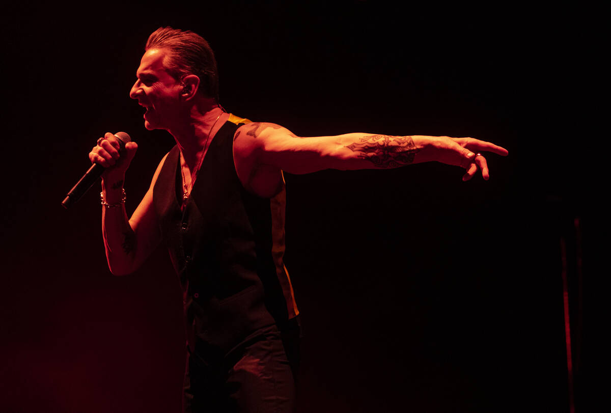 Dave Gahan of Depeche Mode performs at T-Mobile Arena on Thursday, March 30, 2023, in Las Vegas ...