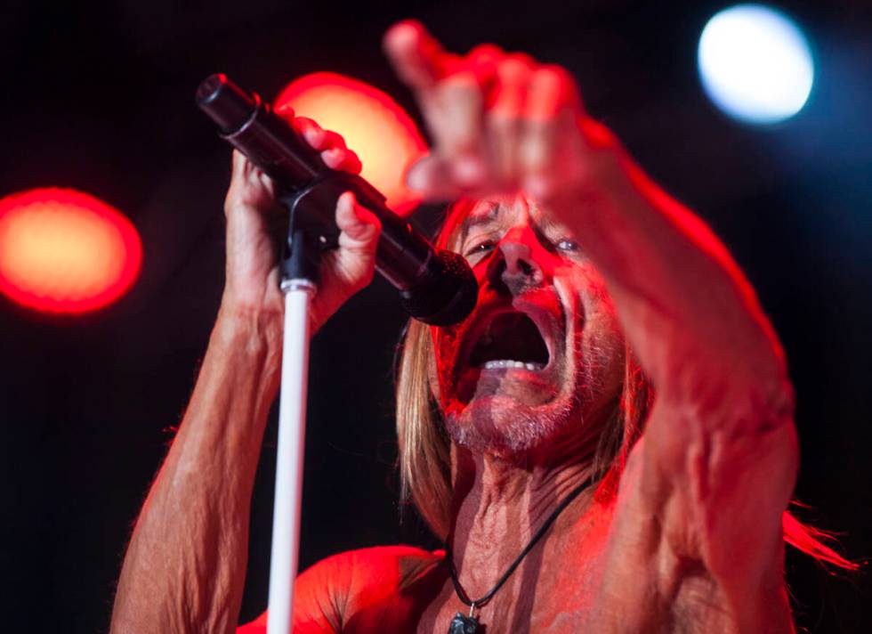Iggy Pop performs during Punk Rock Bowling at the Downtown Las Vegas Events Center on Saturday, ...