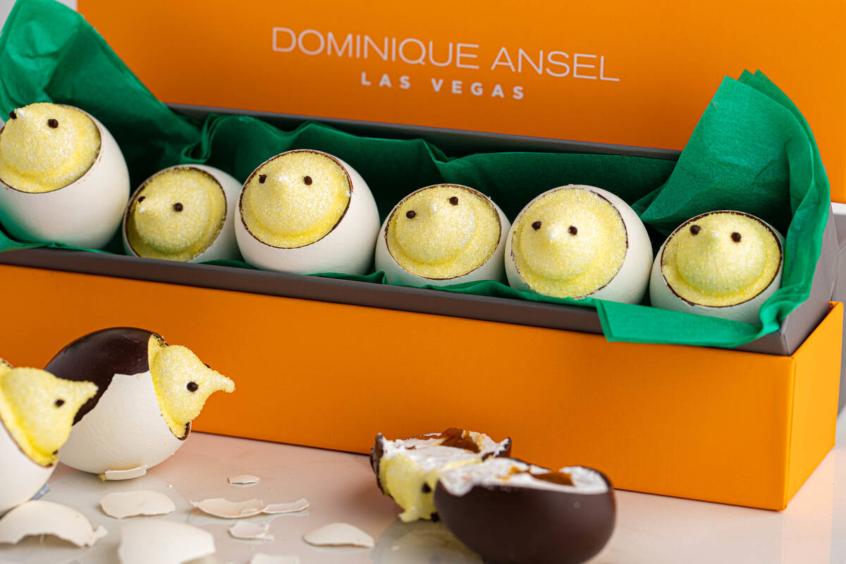 Dominique Ansel Las Vegas in Caesars Palace is selling Peep-a-Boos marshmallow chicks, six to a ...