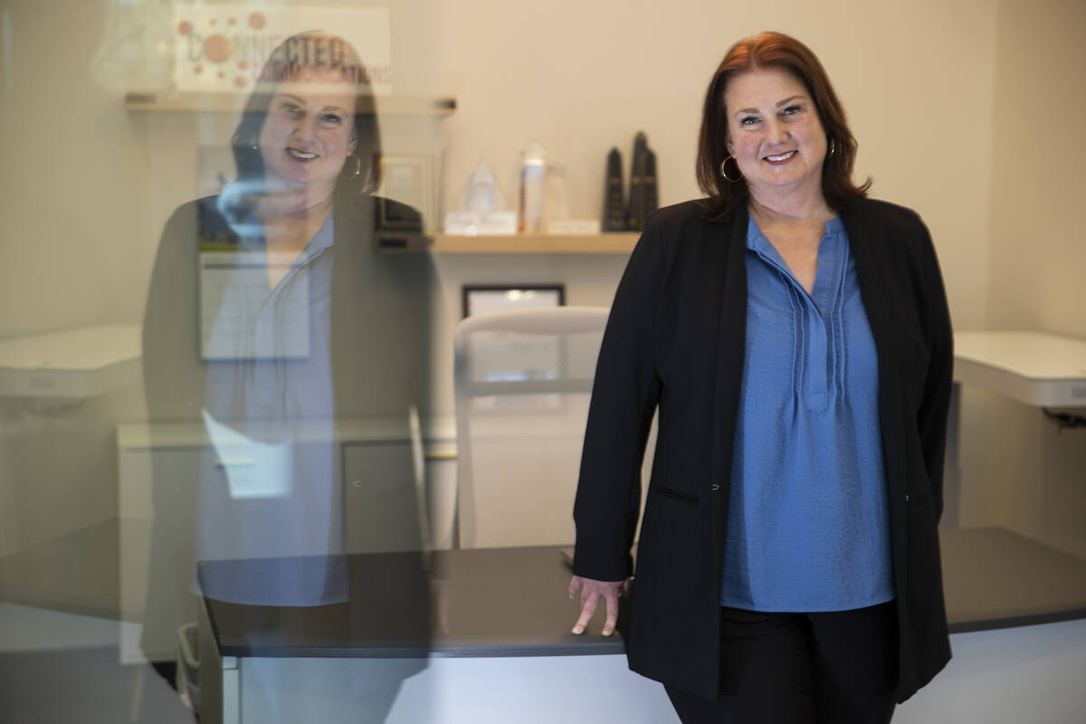 Sarah Thornton, owner and president of Connected Communications, poses for a portrait at her La ...