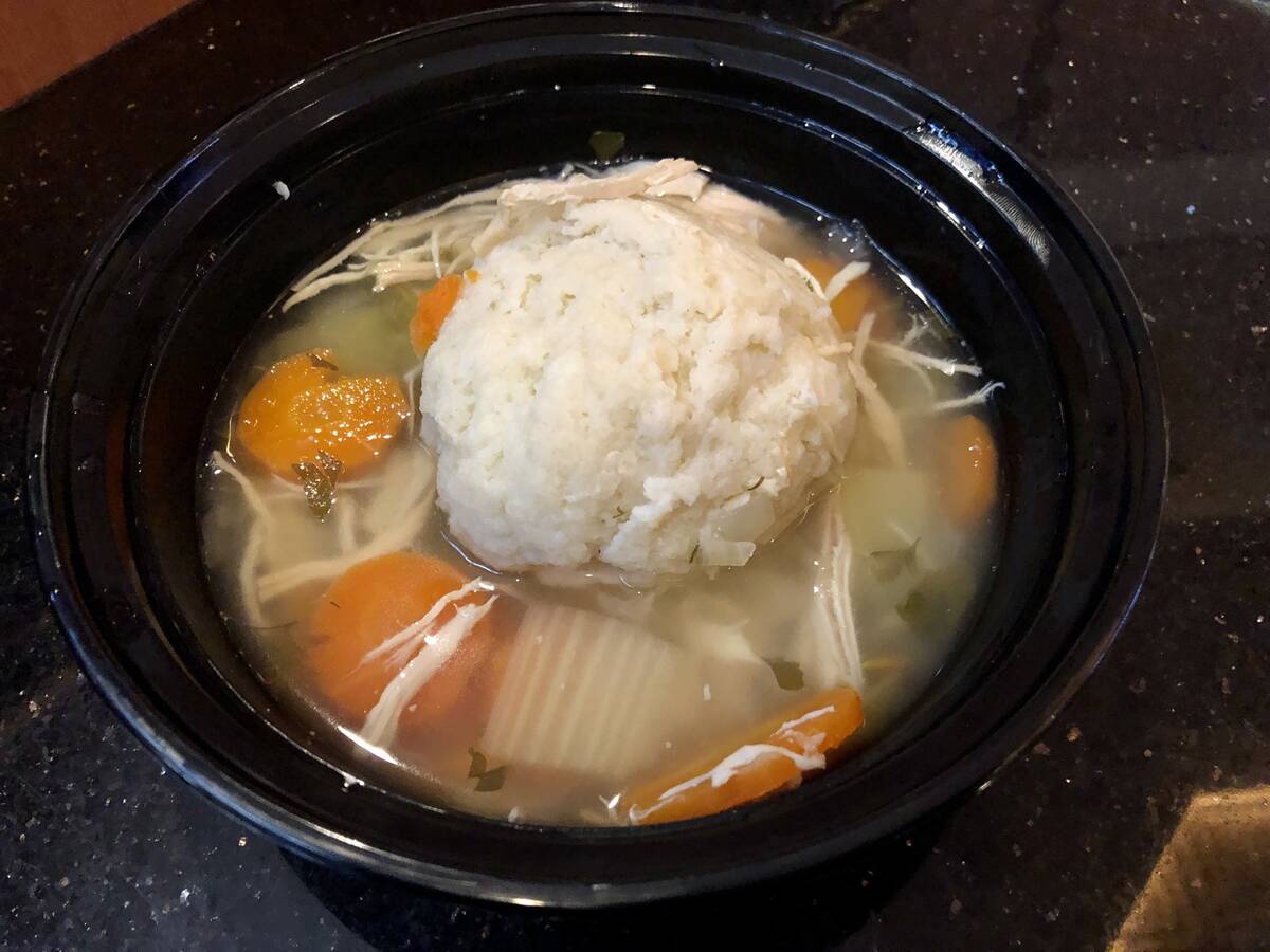 Matzoh ball soup from Del Mar Deli in the South Point Casino in Las Vegas. (Johnathan L. Wright ...