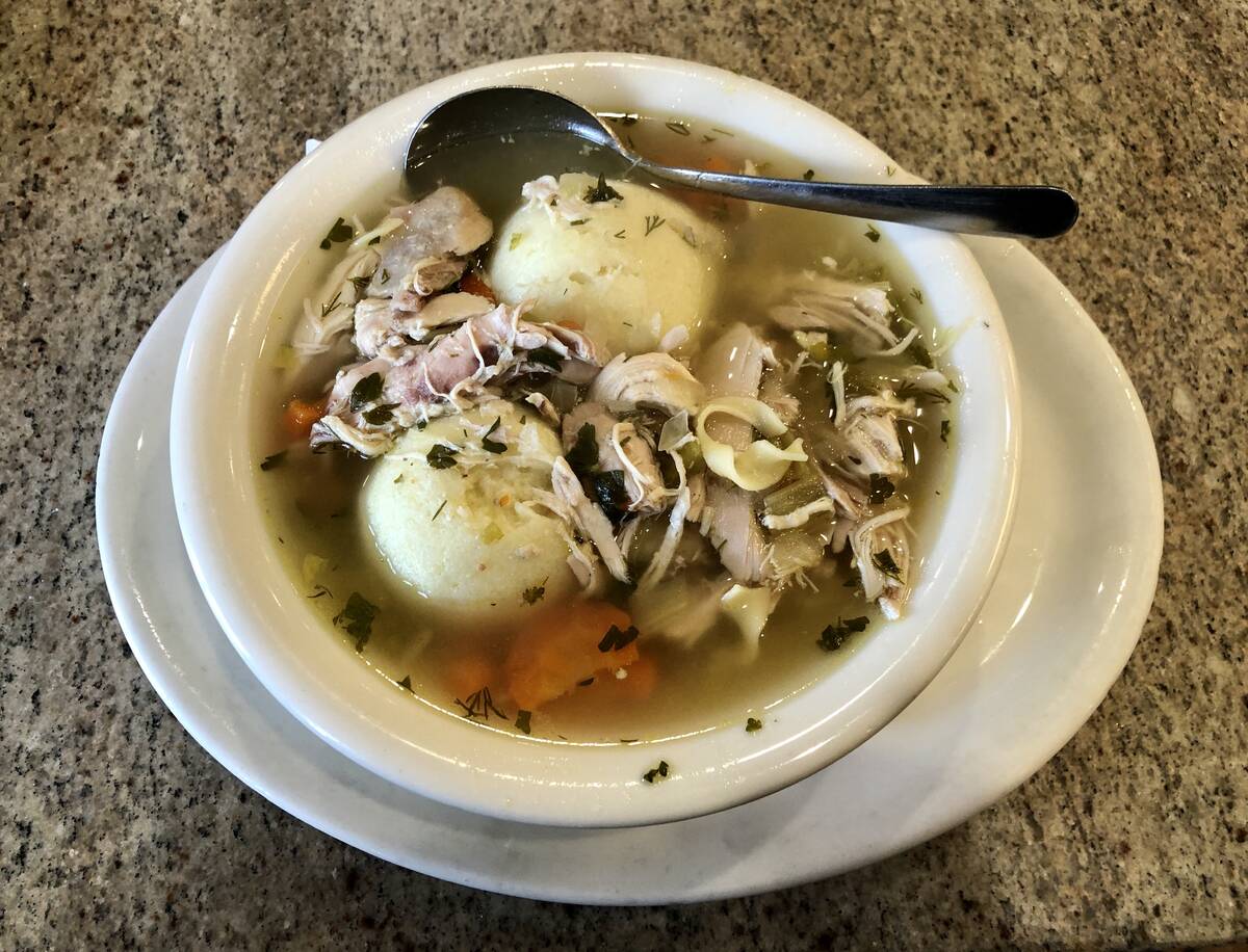Matzoh ball soup from The Bagel Cafe in the Summerlin area of Las Vegas. (Johnathan L. Wright/R ...