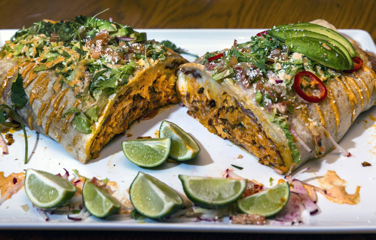 The 5-pound "Dos Manos" burrito from Borracha Mexican Cantina in Green Valley Ranch o ...