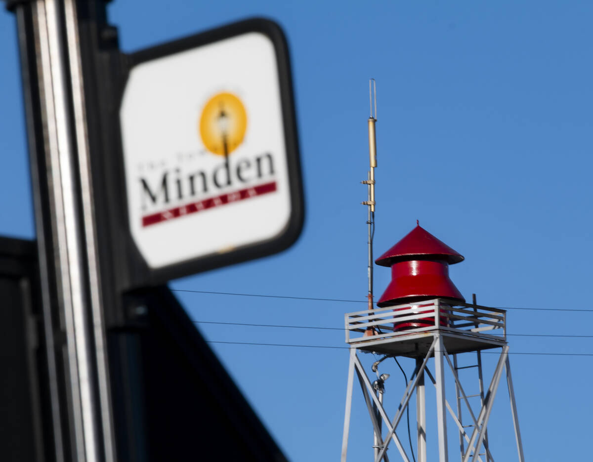The siren in Minden pictured on May 11, 2021. (Colton Lochhead/Las Vegas Review-Journal)